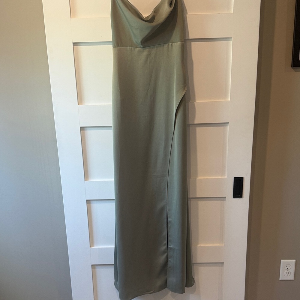 BHLDN Cowl Neck Sage Dress